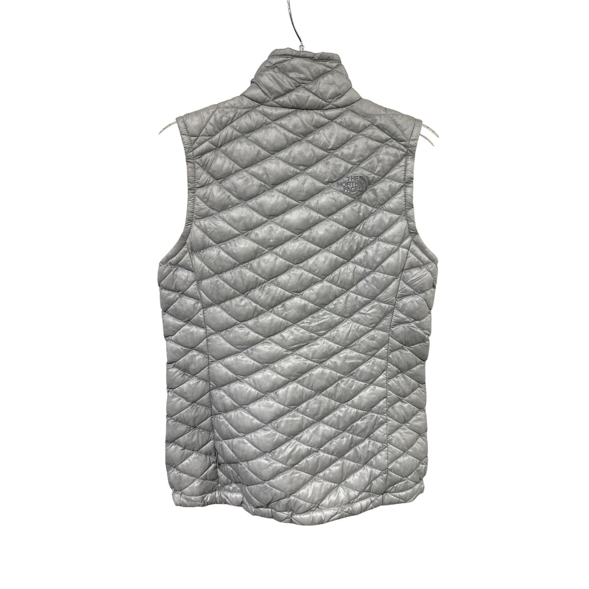 The North Face Womens Grey Quilted Puffer Vest Lightweight Insulated Zip Front S