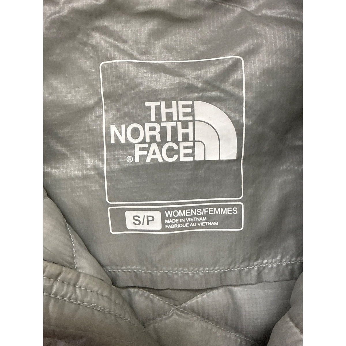 The North Face Womens Grey Quilted Puffer Vest Lightweight Insulated Zip Front S