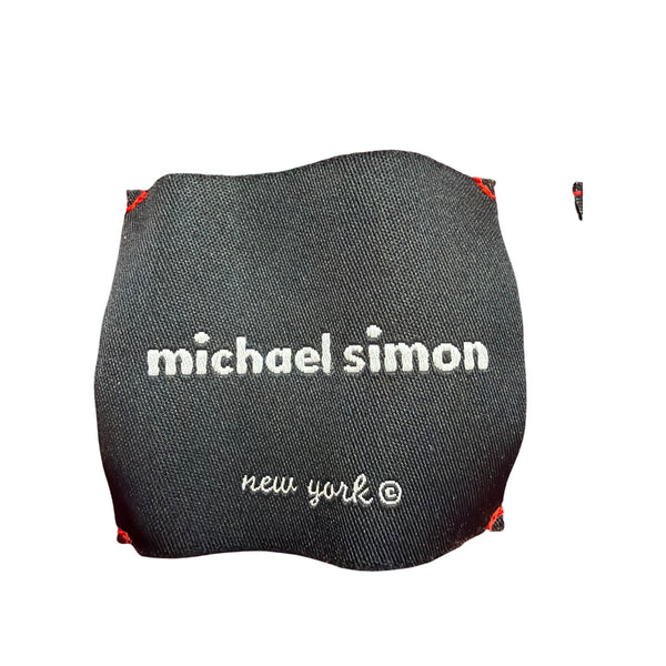 Michael Simon Red Cotton Cardigan Beaded Sequin Hearts Embellished Details Sz M