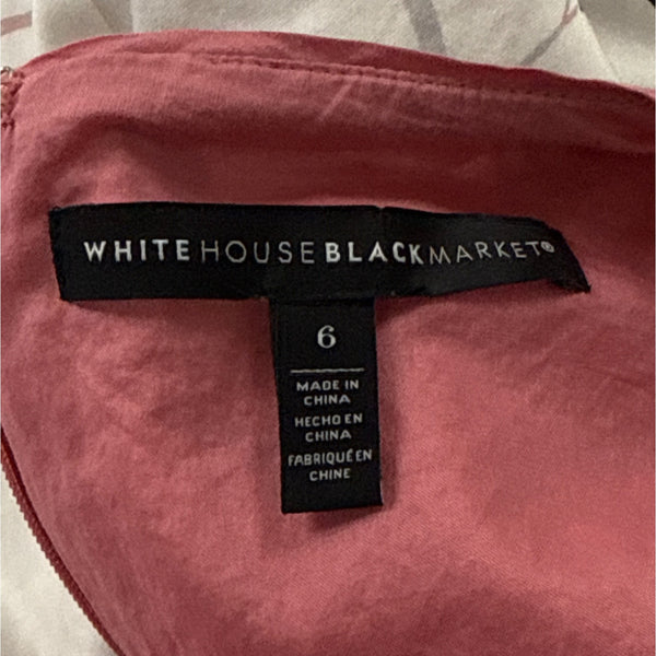 White House Black Market Women's White Sleeveless A-Line Dress With V-Neck Sz 6