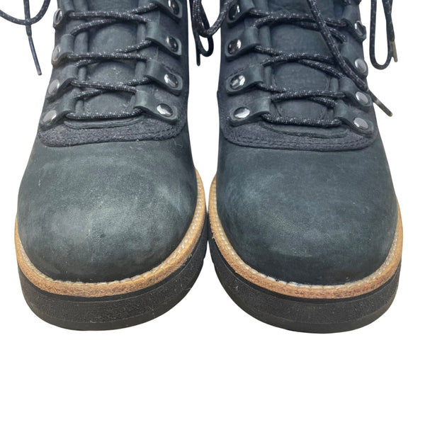 Cole Haan Women’s Black Leather Lace-Up Shearling-Lined Boots Size 8 B