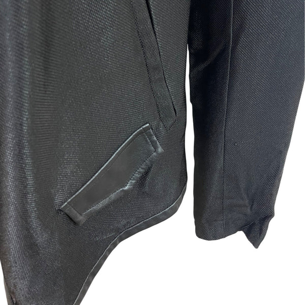Generation Love Black Draped Open Front Jacket Leather Quilted Sleeves - New