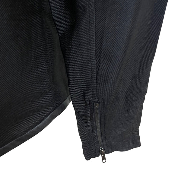 Generation Love Black Draped Open Front Jacket Leather Quilted Sleeves - New