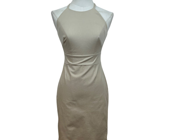 Banana Republic Womens Beige Cotton Blend Halter Dress Size 00 Petite