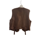 Marsh Landing Mens Brown Leather Button-Up Vest Size L Stylish & Comfortable
