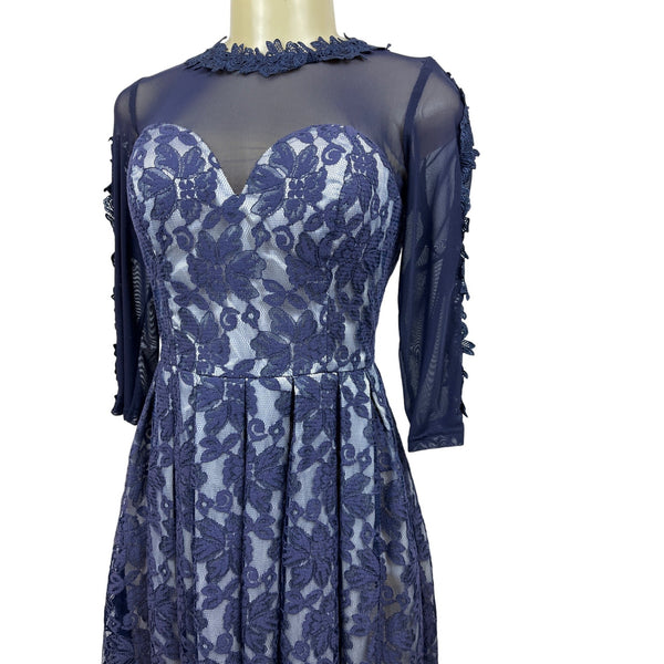 Chi Chi London Women’s Blue Mesh Dress Sz 2 New