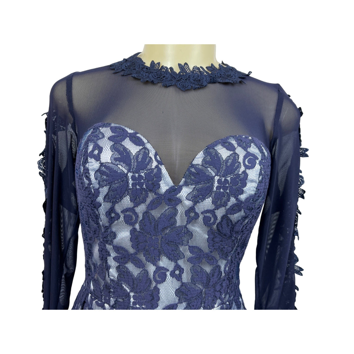 Chi Chi London Women’s Blue Mesh Dress Sz 2 New