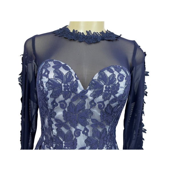 Chi Chi London Women’s Blue Mesh Dress Sz 2 New