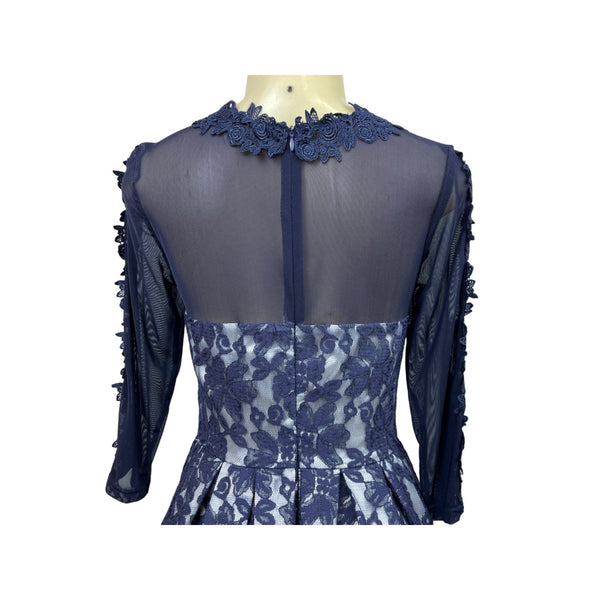 Chi Chi London Women’s Blue Mesh Dress Sz 2 New