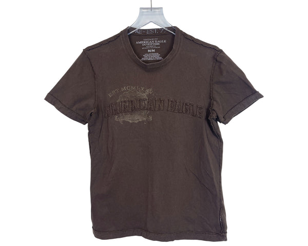 American Eagle Mens Brown Vintage Fit Graphic T-Shirt 100% Cotton Short Sleeves M