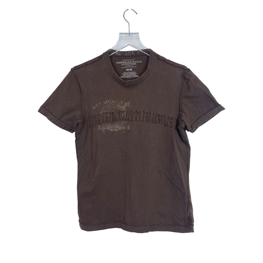 American Eagle Mens Brown Vintage Fit Graphic T-Shirt 100% Cotton Short Sleeves M