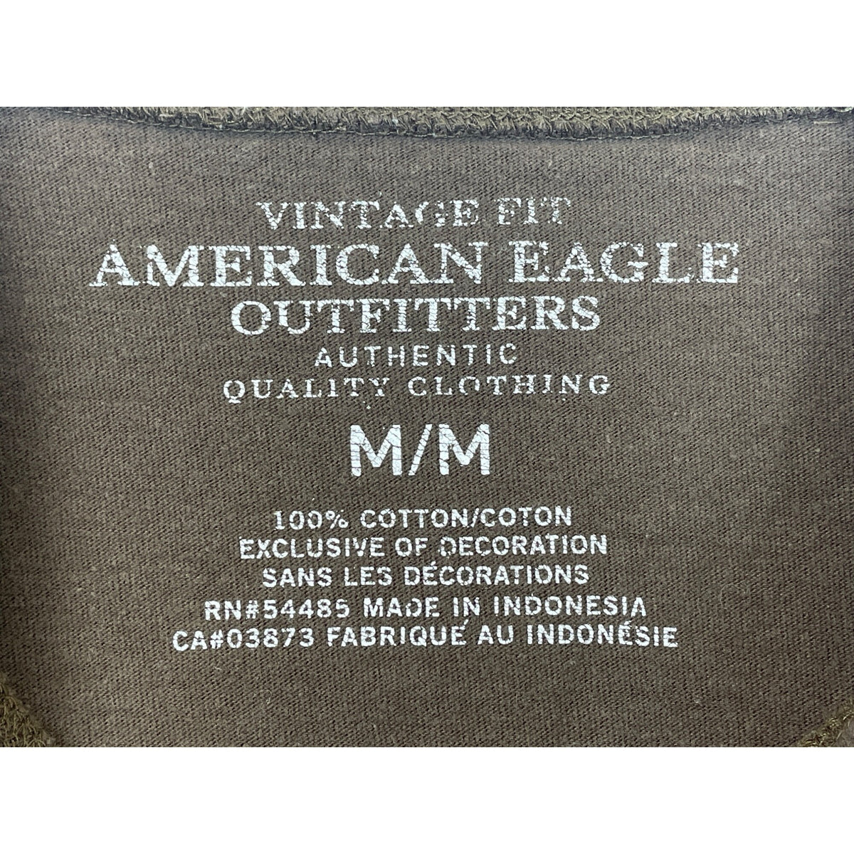 American Eagle Mens Brown Vintage Fit Graphic T-Shirt 100% Cotton Short Sleeves M