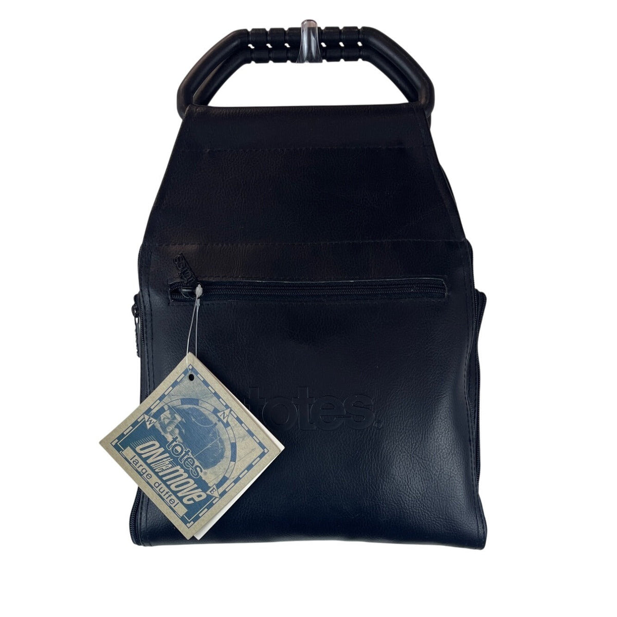 Totes On The Move Foldable Black Waterproof Shoulder Strap Duffel Bag Sz L - New