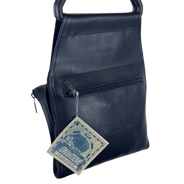 Totes On The Move Foldable Black Waterproof Shoulder Strap Duffel Bag Sz L - New