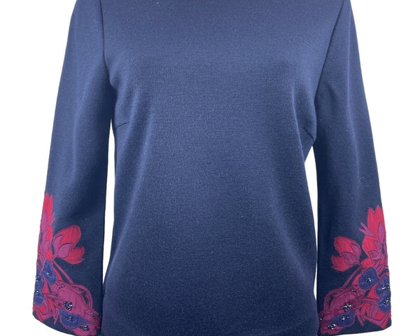 Tory Burch Women’s Navy Blue 3/4 Slv Blouse Shirt Sz S - NWT