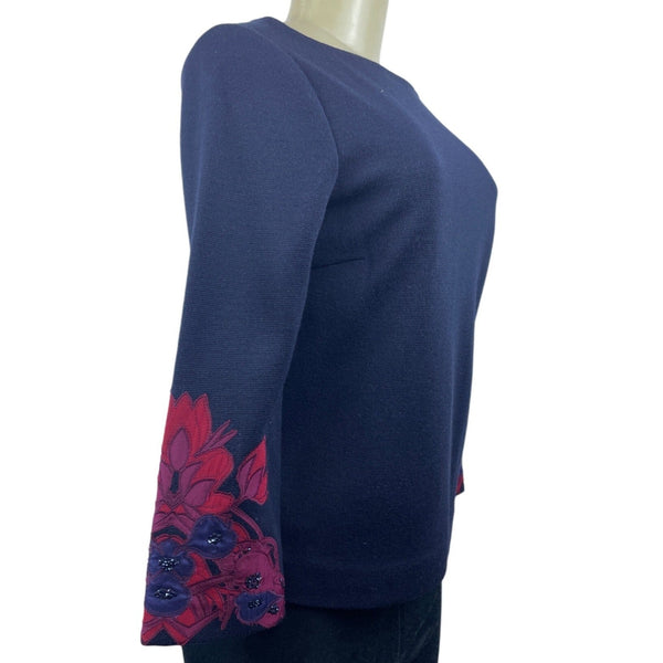Tory Burch Women’s Navy Blue 3/4 Slv Blouse Shirt Sz S - NWT