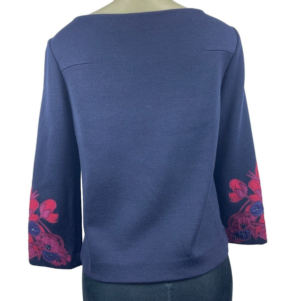Tory Burch Women’s Navy Blue 3/4 Slv Blouse Shirt Sz S - NWT