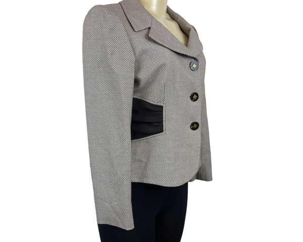Tahari Women's Brown 3 Button in Line Fitted Lapel Collar Blazer Sz 4P