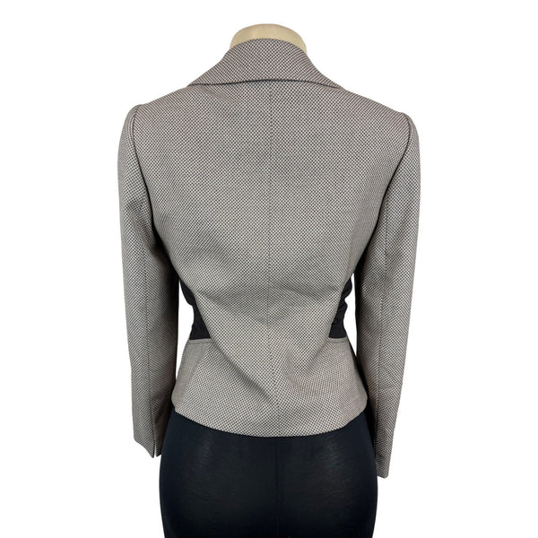 Tahari Women's Brown 3 Button in Line Fitted Lapel Collar Blazer Sz 4P