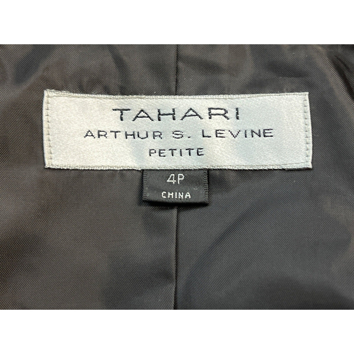 Tahari Women's Brown 3 Button in Line Fitted Lapel Collar Blazer Sz 4P