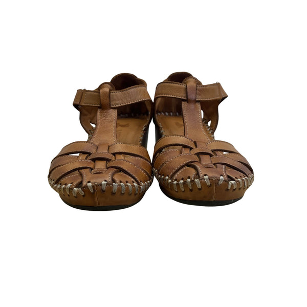 Venüs Women’s Brown Leather Wedge Sandals Size 38