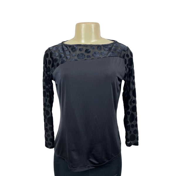 Lulu Designs Women's Lumiere Black Grey Long Sleeve Shirt Size XL