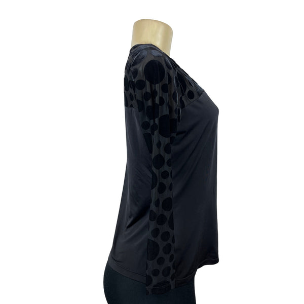 Lulu Designs Women's Lumiere Black Grey Long Sleeve Shirt Size XL