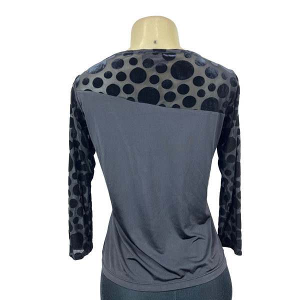 Lulu Designs Women's Lumiere Black Grey Long Sleeve Shirt Size XL