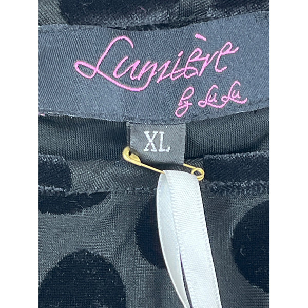 Lulu Designs Women's Lumiere Black Grey Long Sleeve Shirt Size XL