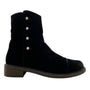 Stuart Weitzman Black Velvet Mid-Calf Boots Pearl Button Accents & Zipper Sz 11M