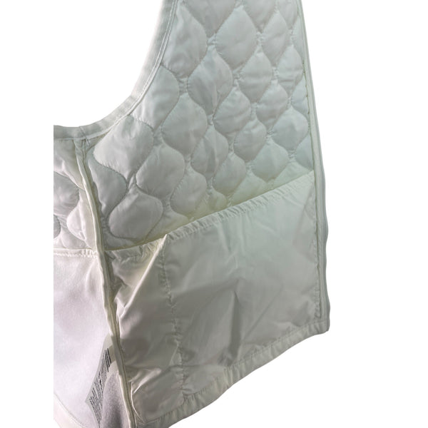 Nike Womens Aerolayer Running Vest White Quilted Lightweight Hooded S - New