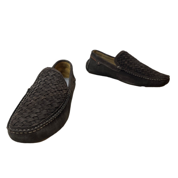 Johnston & Murphy Men's Dark Brown Suede Wooven Driver Mizell Sz 12M