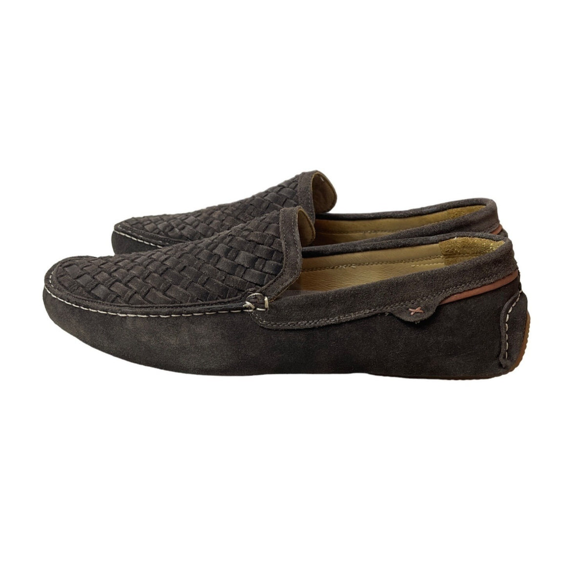 Johnston & Murphy Men's Dark Brown Suede Wooven Driver Mizell Sz 12M