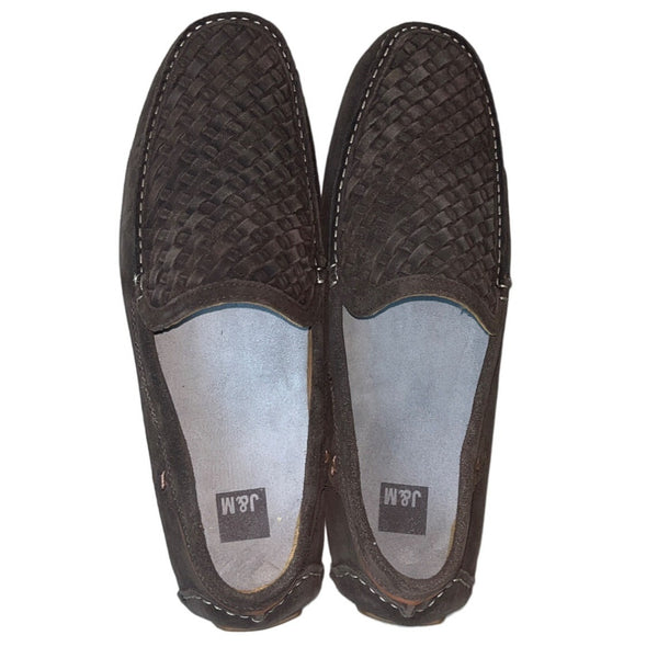 Johnston & Murphy Men's Dark Brown Suede Wooven Driver Mizell Sz 12M