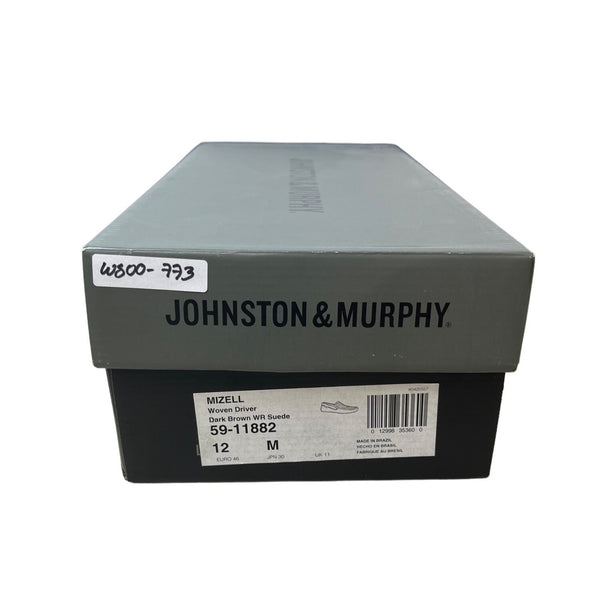 Johnston & Murphy Men's Dark Brown Suede Wooven Driver Mizell Sz 12M