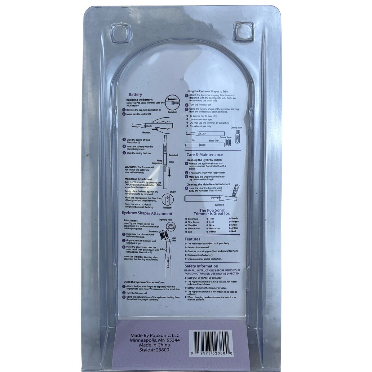 Pop Sonic Womens Multi-Color Floral Hair Trimmer Painless Removal New Eyebrow & Beard