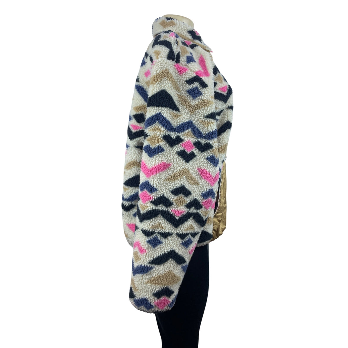 Levis Women's Large Aztec Fleece Pullover Kangaroo Pocket & Half Zip Front Size L