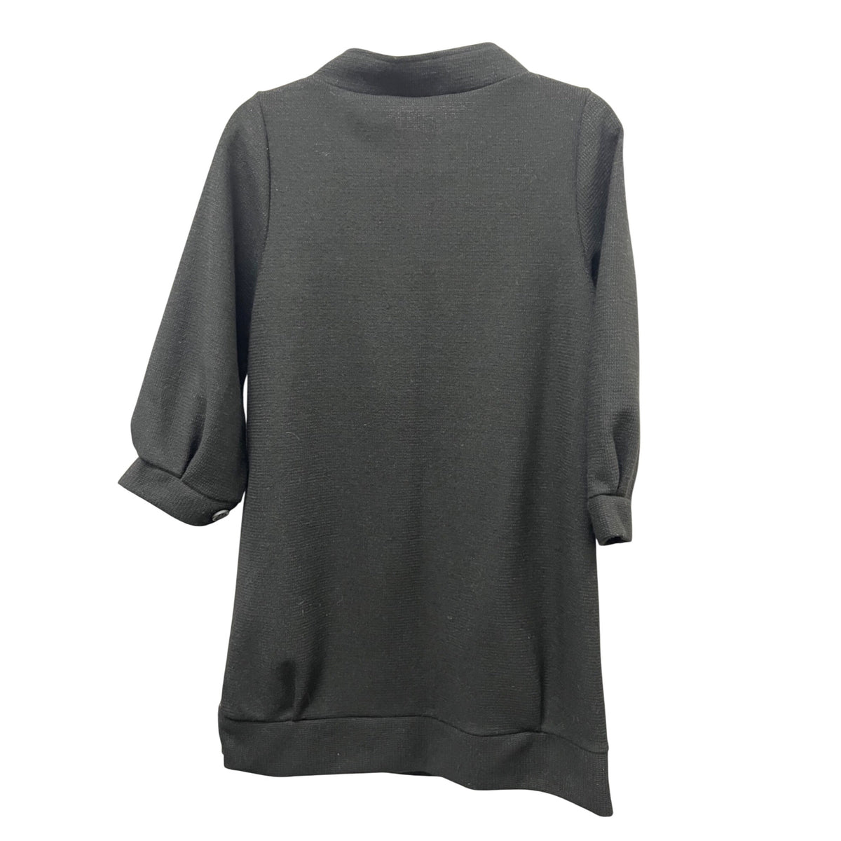 Black & Gray Womens Checkered Accent Long Sleeve Cardigan Style Coat Dress OS