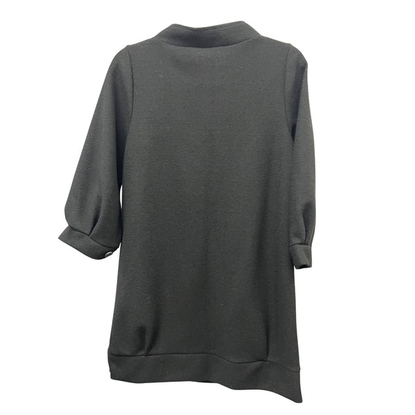 Black & Gray Womens Checkered Accent Long Sleeve Cardigan Style Coat Dress OS