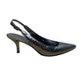 Via Spiga Women’s Metallic Silver Snake Print Slingback V Glades Heels Size 8M