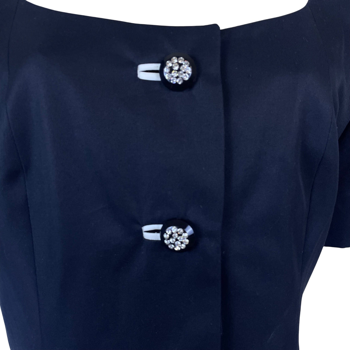 Ann Lawrence Today Black & White Short Sleeve Button Front Dress Sz 12 - New