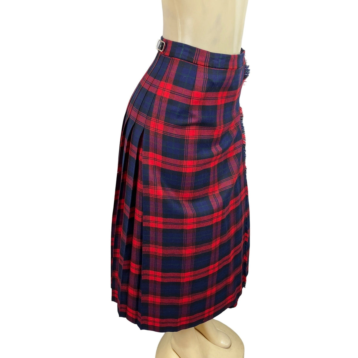 Triminghanis Women's Red Plaid Midi Skirt Sz 10