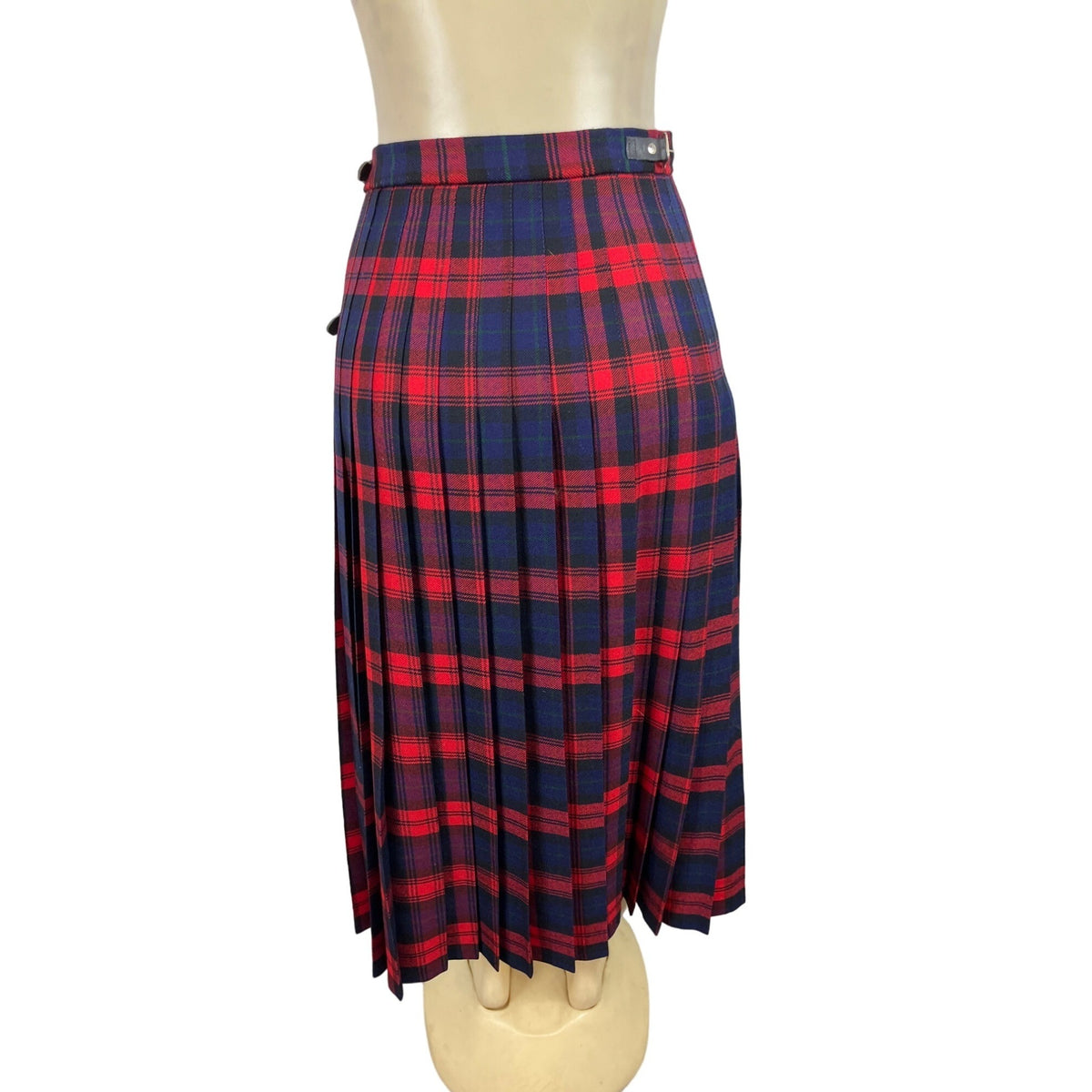 Triminghanis Women's Red Plaid Midi Skirt Sz 10