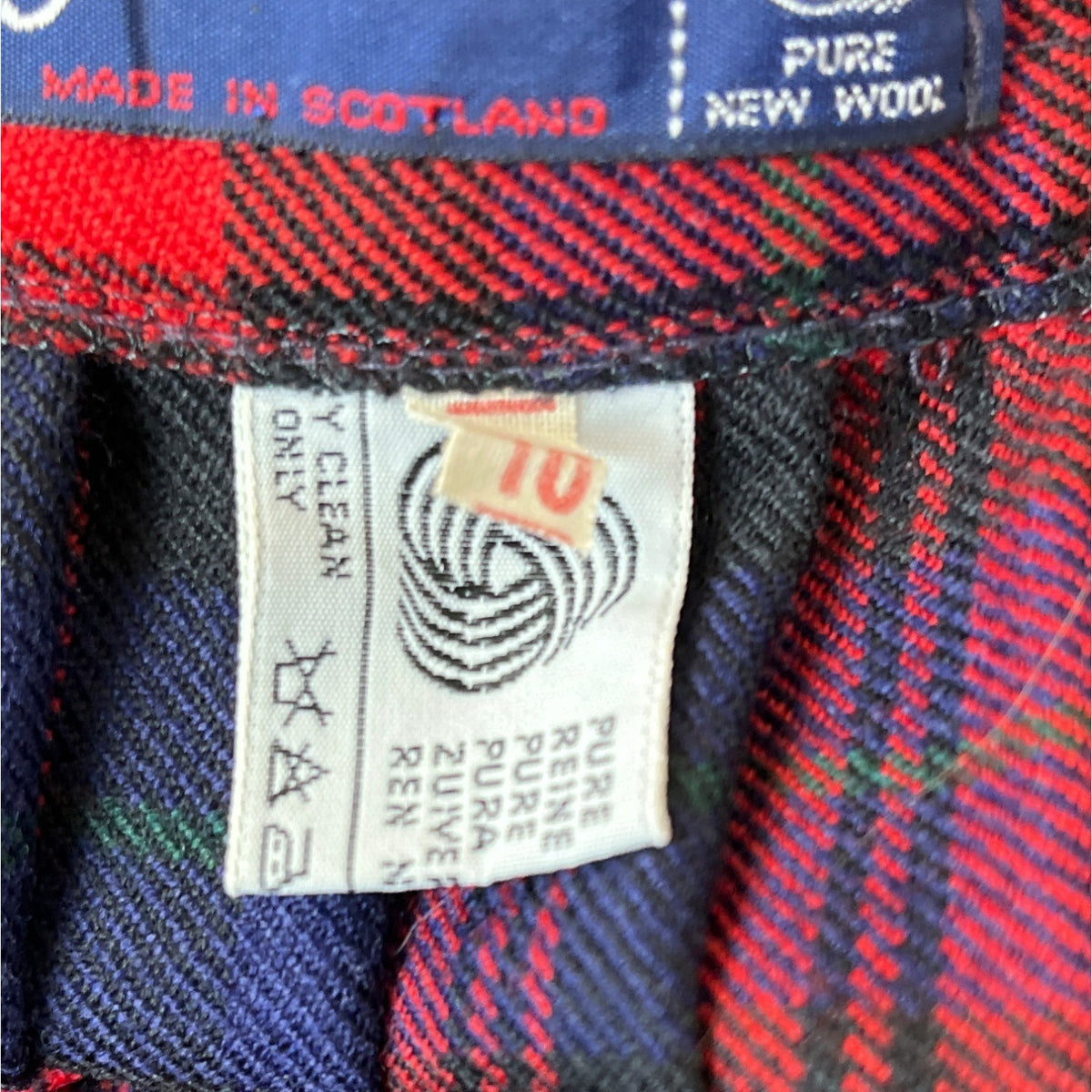 Triminghanis Women's Red Plaid Midi Skirt Sz 10