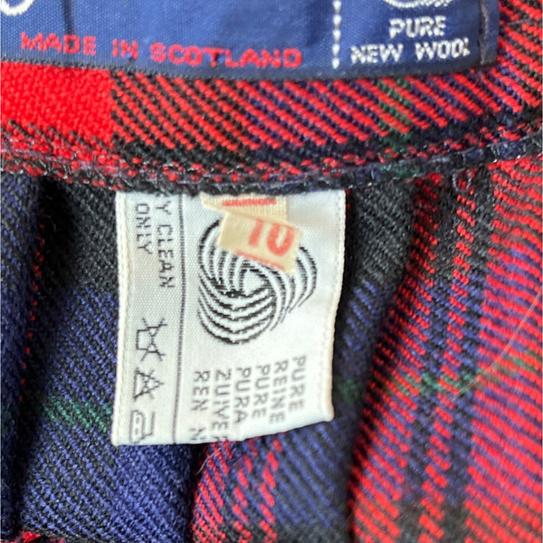 Triminghanis Women's Red Plaid Midi Skirt Sz 10