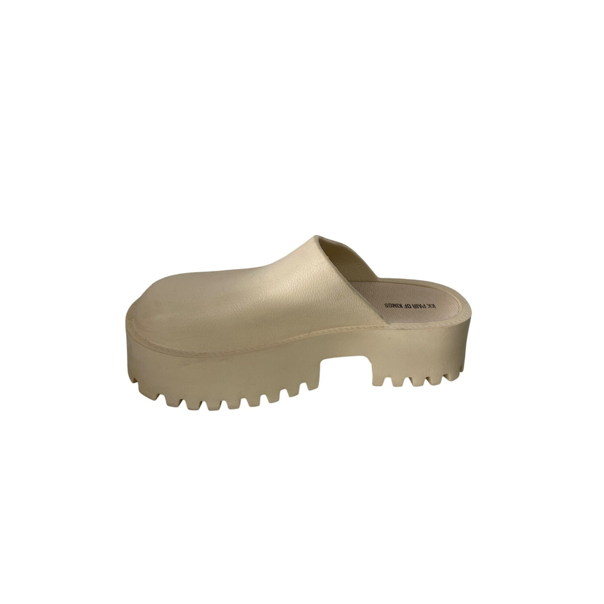 KK Pair Of Kings Beige Platform Clogs Size 10 Man Made Materials Comfortable Slip-On