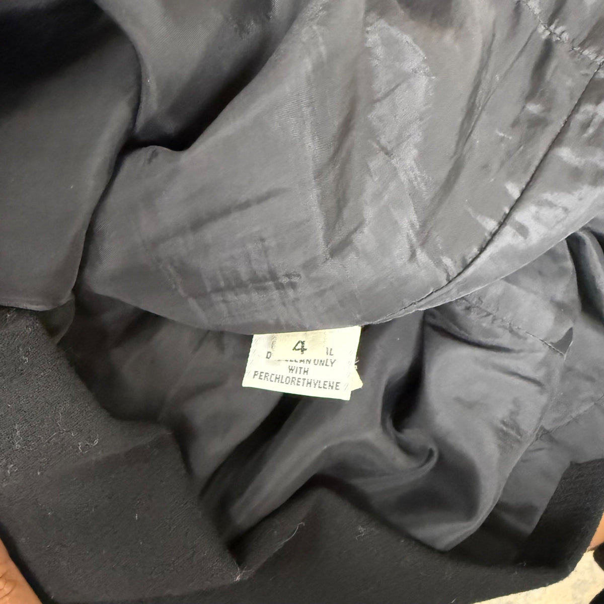 Vintage Oscar De La Renta  Black Satin Bow Long Sleeve Cocktail Dress Size 4