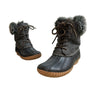 Report Gray Faux Fur Trimmed Tweed Rubber Duck Winter Boots Sz 7.5