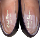 Robert Clergerie Burgundy Leather Habana Square-Toe Block Heel Shoes Sz 5.5B-New