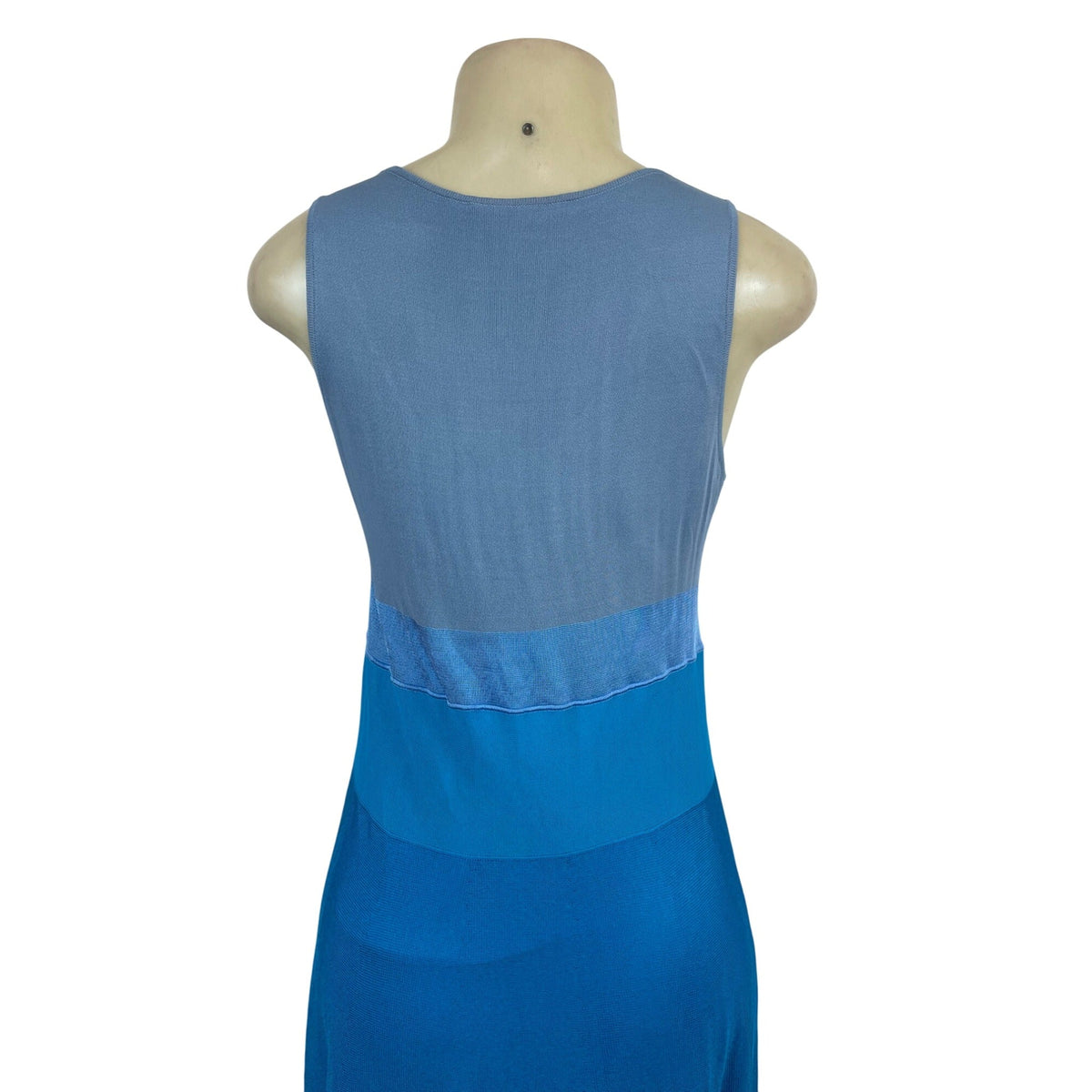 Agnona Womens Sleeveless Colorblock Maxi Dress W/ Scoop Neck Blue Gradient Sz M